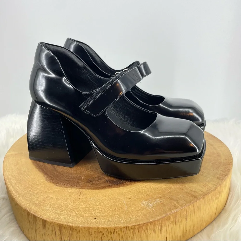 Jeffrey Campbell Black Patent Platform Mary Jane Heels